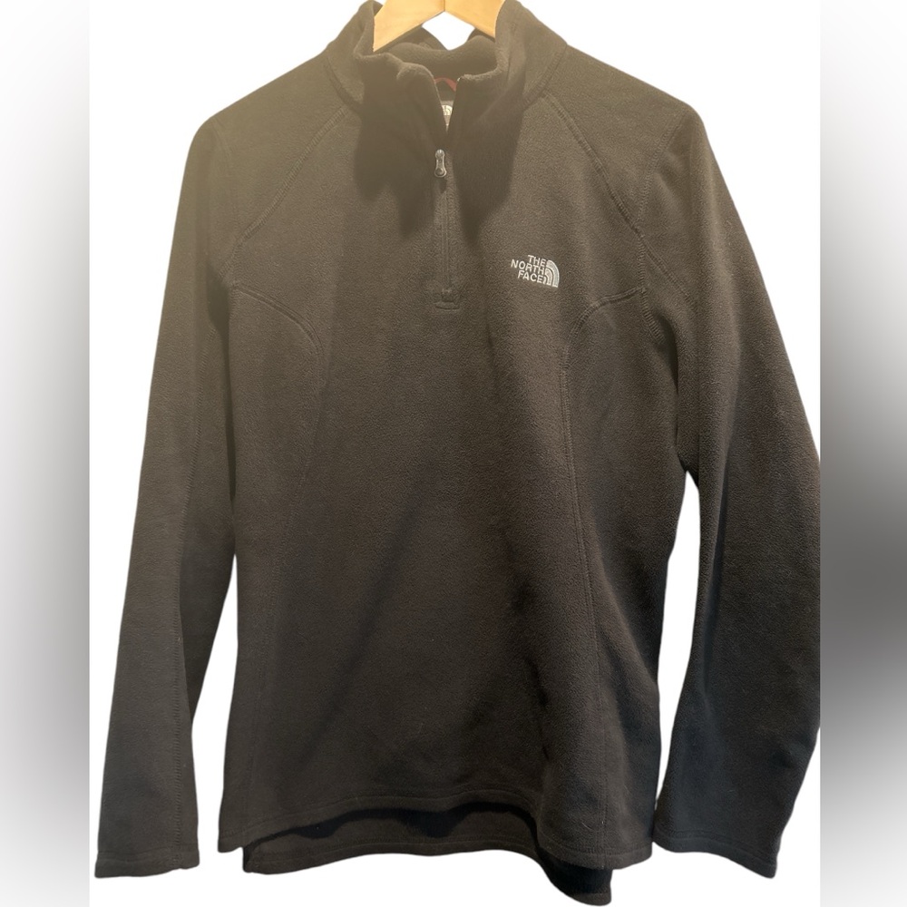 The North Face Quarter Zip Fleece Pullover, Black, Size Large